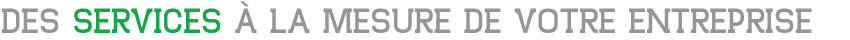 Des services à la mesure de votre entreprise
